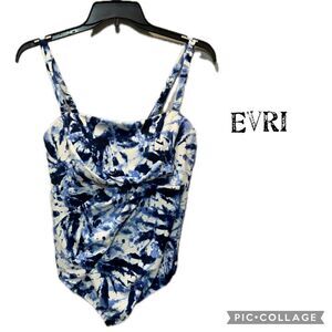 NWT Ever Skylar bandeau swimsuit 1x style xl110f20pp tummy control